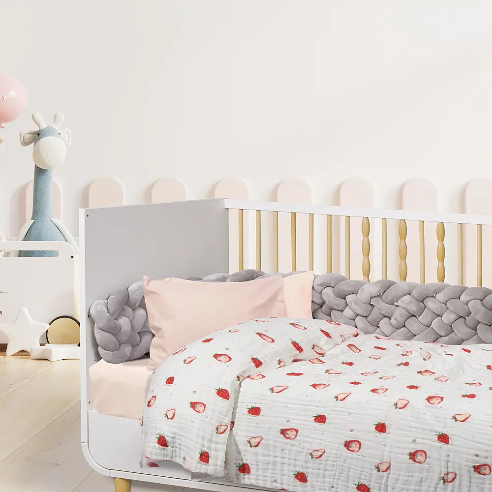 DAS KIDS Κουβέρτα Μουσελίνα Κούνιας RELAX Κόκκινη & Λευκή 620515006621