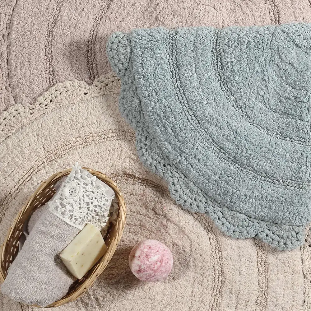 DAS HOME Ταπέτο Στρογγυλό Διάμετρος 60εκ. σε Απόχρωση Μπεζ 420760900633