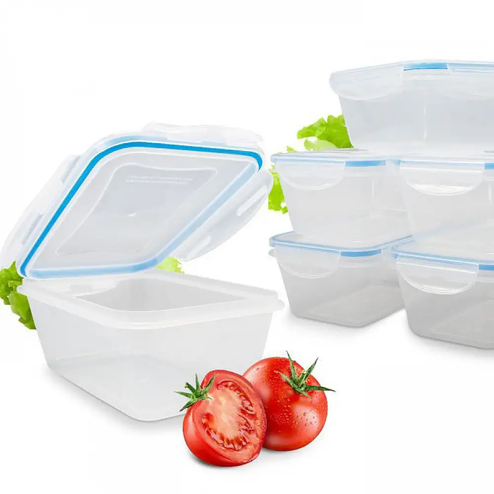 Σετ Φαγητοδοχεία 5 Τεμαχίων με Αεροστεγές Κλείσιμο - Διάφανο/Γαλάζιο C-FHD4007K CLASSBACH