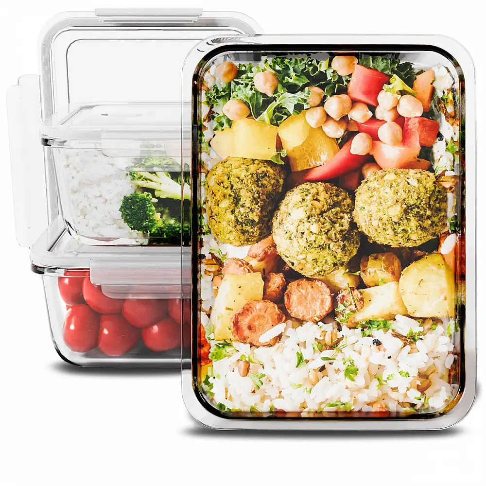 Σετ 3 Γυάλινα Δοχεία Φαγητού με Καπάκι και Βαλβίδα Ατμού – 1040ml C-FHD4020G CLASSBACH