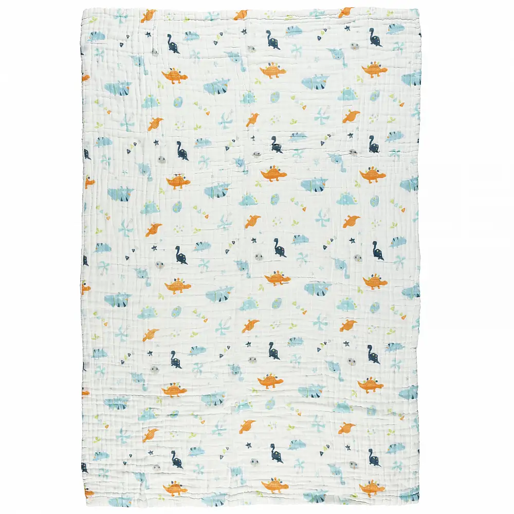 DAS KIDS Βρεφική Κουβέρτα Μουσελίνα Relax 6623 - Λευκό, Μπλε, Πορτοκαλί 620515006623