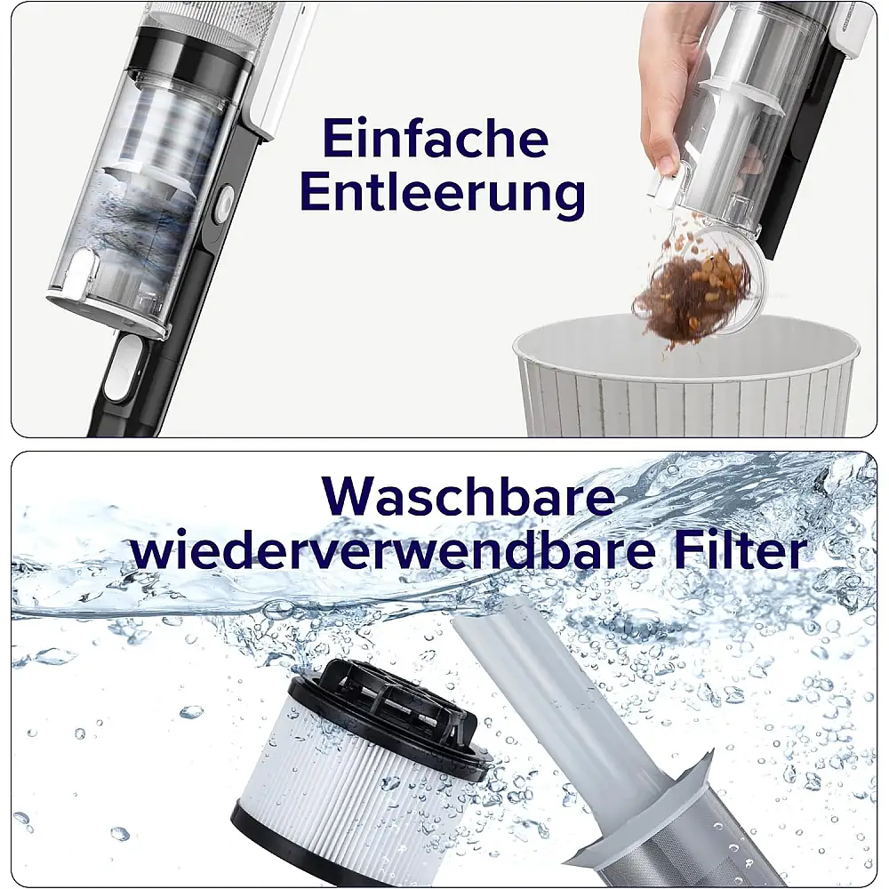 LEVOIT Ασύρματη Σκούπα LEVOIT V200, Αυτονομία 50 Λεπτά, Φωτισμός LED, 180W, Δοχείο 0.75 L, Φίλτρο HEPA 5 Σταδίων, Λευκή LSV-V200