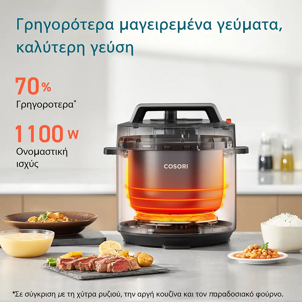 COSORI Πολυμάγειρας Υψηλής Απόδοσης CMC-CO601, 5.7L, Μαύρος CMC-CO601-SEU