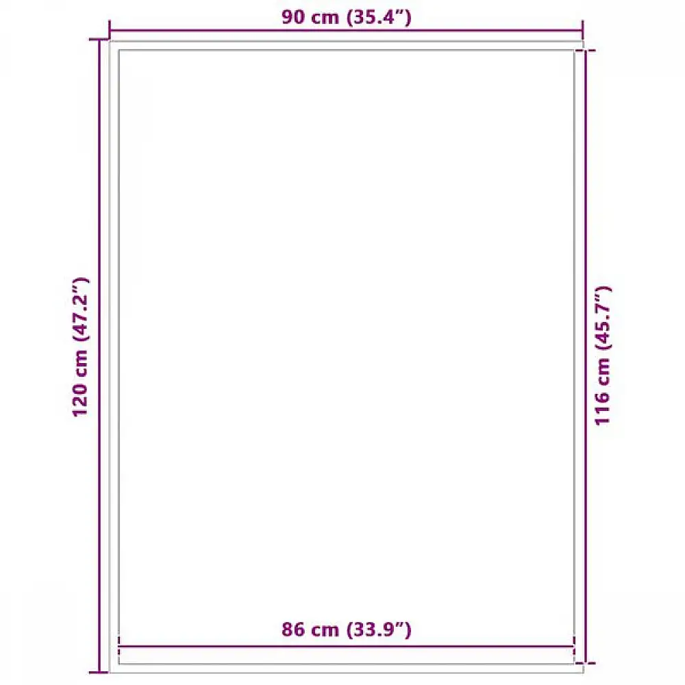 vidaXL Πατάκι Εισόδου Μαύρο 90 x 120 εκ. 4105606