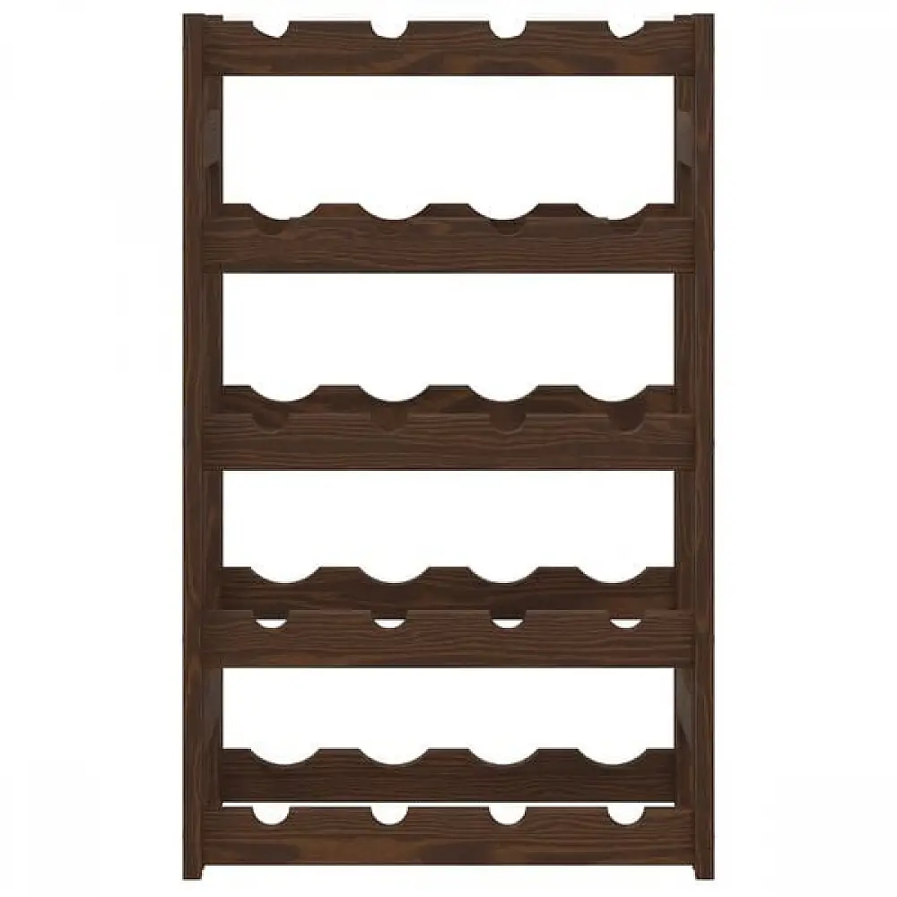 vidaXL Ραφιέρα Κρασιών για 20 Μπουκάλια Καφέ από Μασίφ Ξύλο Πεύκου 373390