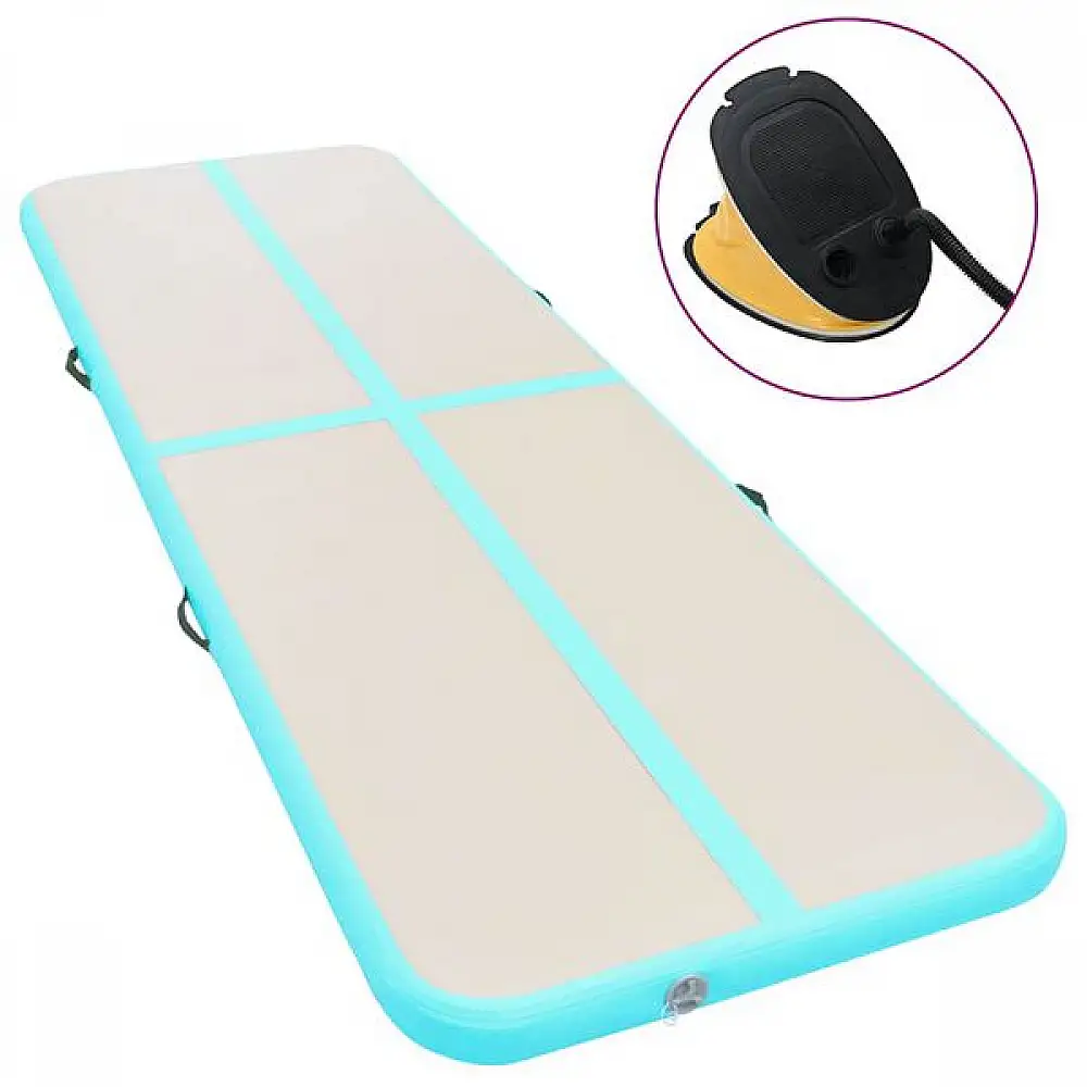 vidaXL Στρώμα Ενόργανης Φουσκωτό Πράσινο 300x100x10 εκ. PVC με Τρόμπα 91914