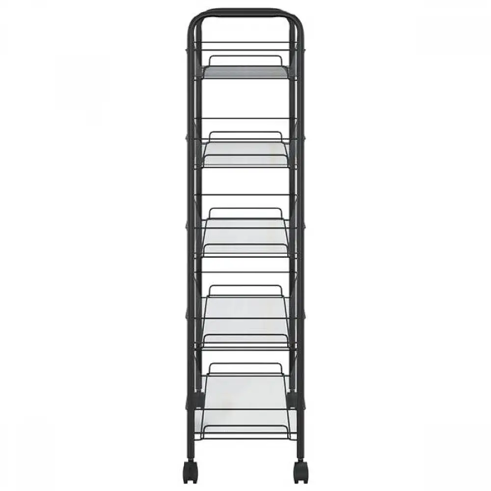 vidaXL Τρόλεϊ Κουζίνας 5 Επιπέδων Μαύρο 46 x 26 x 105 εκ. Σιδερένιο 336328