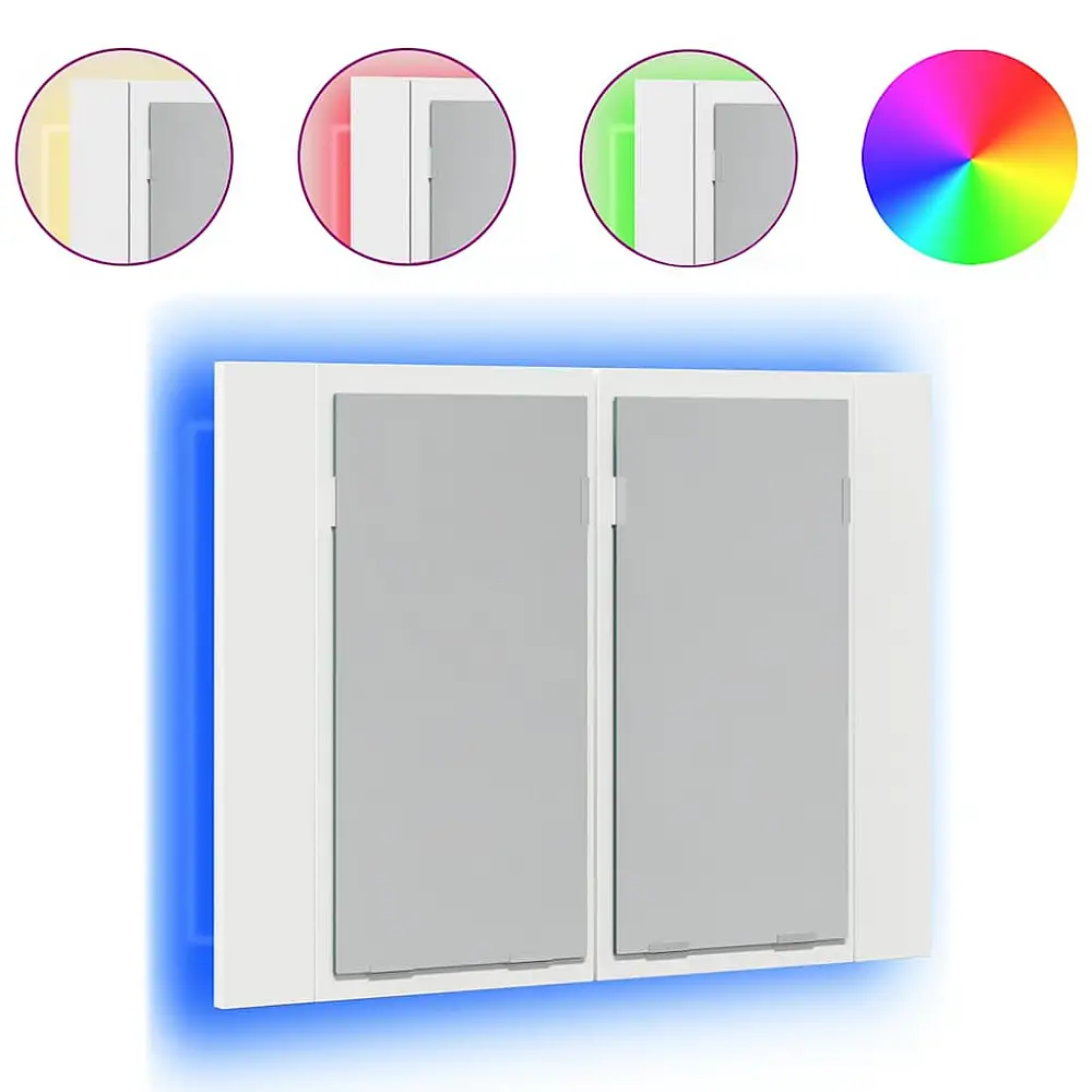 vidaXL Καθρέφτης Μπάνιου με Ντουλάπι LED Λευκός 60x12x45 εκ. Ακρυλικός 834938