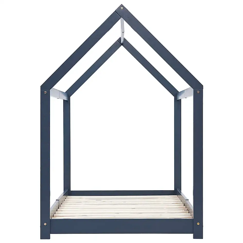 vidaXL Πλαίσιο Κρεβατιού Παιδικό Γκρι 90x200 εκ. από Μασίφ Ξύλο Πεύκου 343344