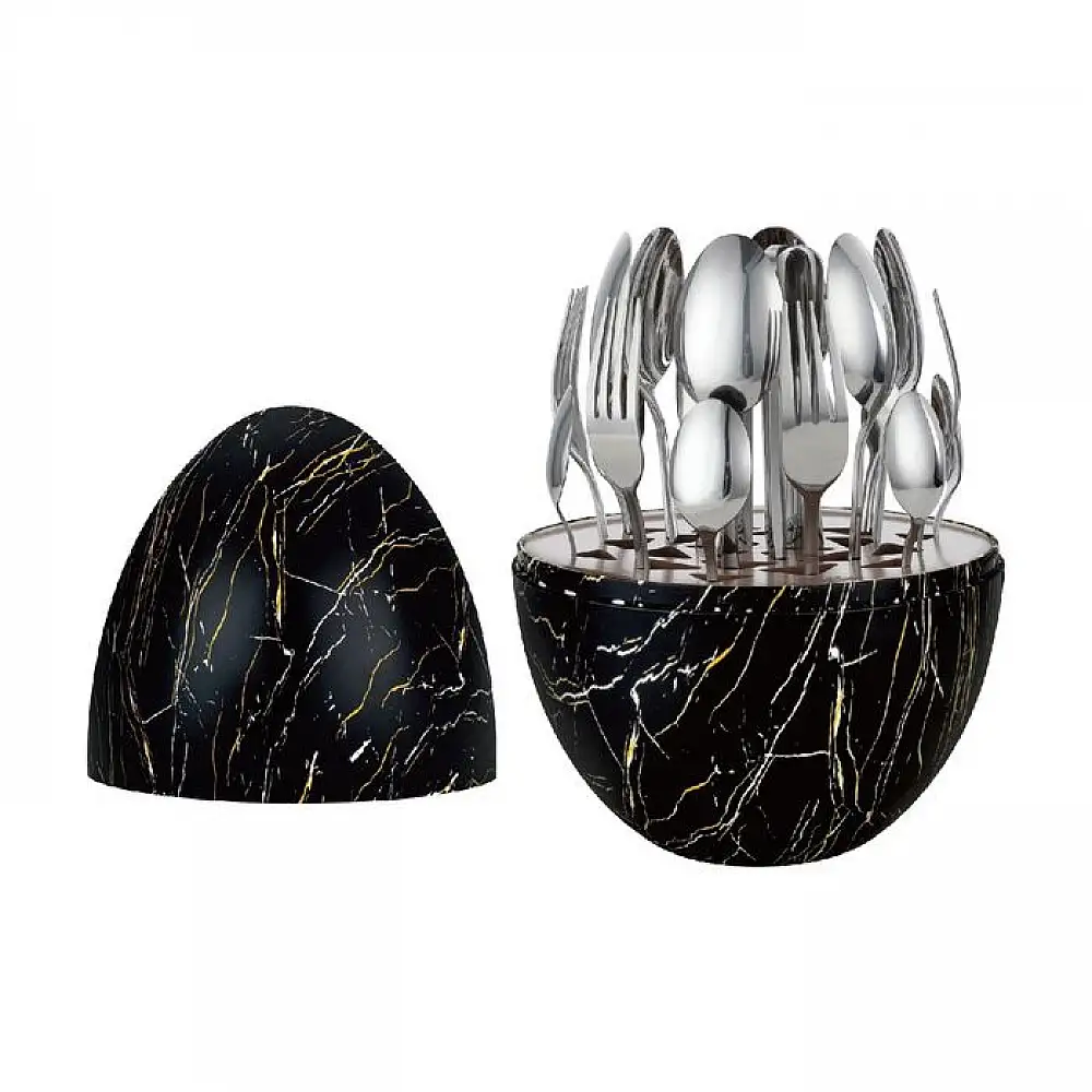 Rosa Bella Σετ μαχαιροπήρουνων 24 τεμαχίων από ανοξείδωτο ατσάλι σε Θήκη Marble RB-730