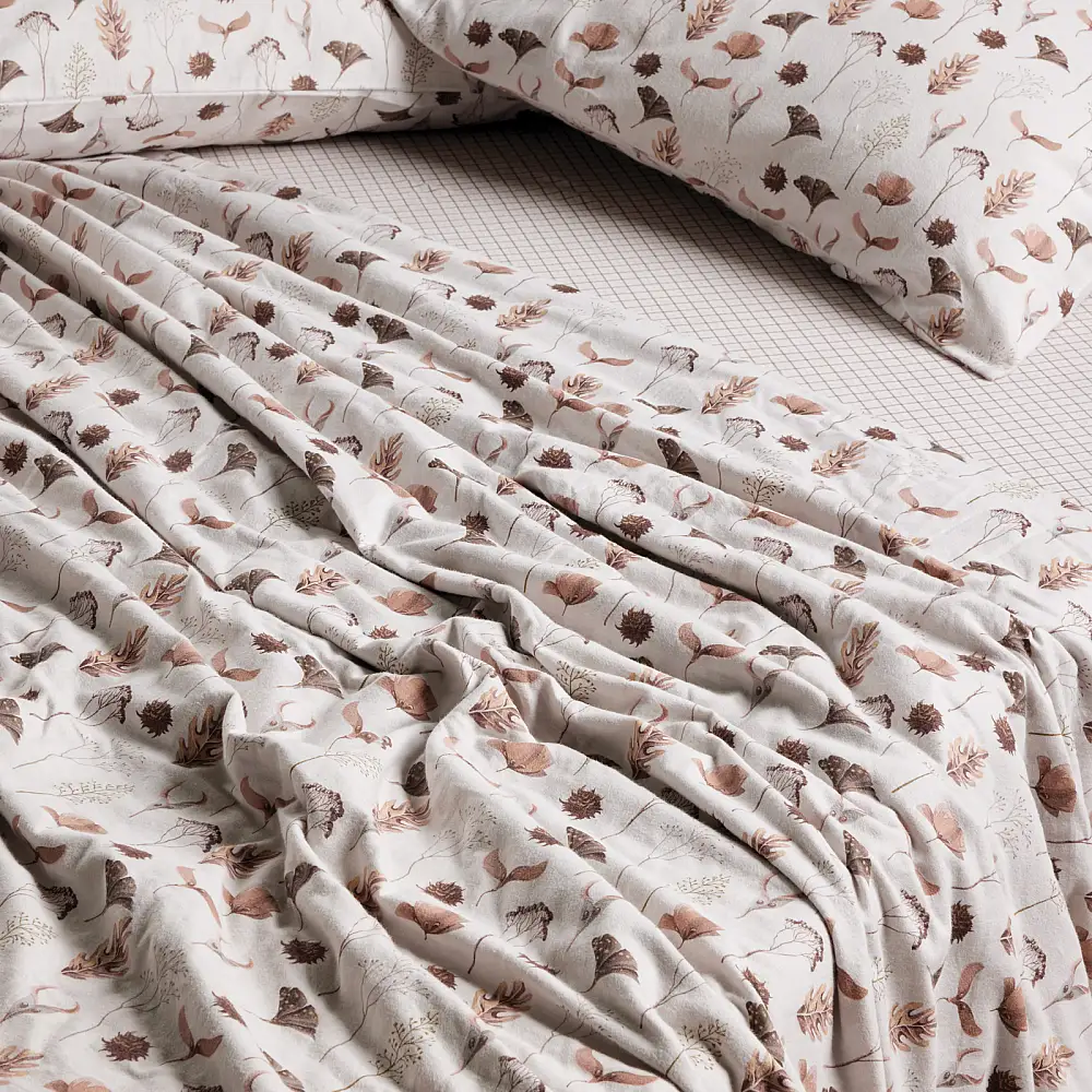 DAS HOME Σετ Παπλωματοθήκη Βαμβακερή Υπέρδιπλη με 2 Μαξιλαροθήκες 220x240cm Beige, Brown 406009209681