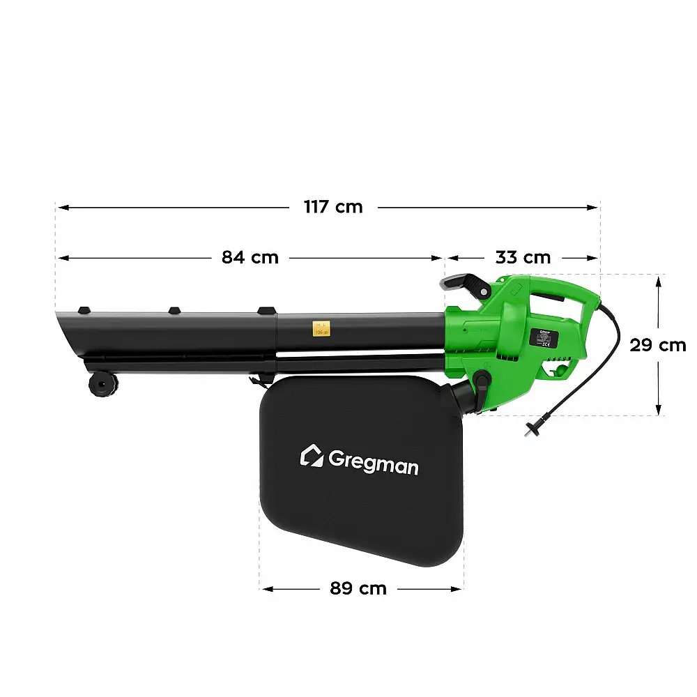 Gregman Ηλεκτρικός Φυσητήρας & Σκούπα Φύλλων με Ενσωματωμένο Θρυμματιστή Κήπου 5903796018059