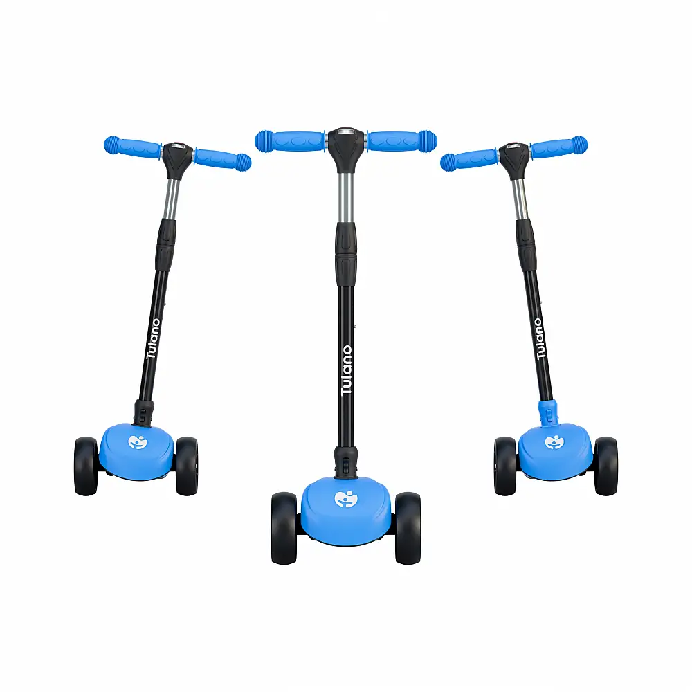 Tulano Πτυσσόμενο Τρίτροχο Scooter με LED για Παιδιά από 3 ετών, Μπλε, Αντοχή έως 50 kg 5903796019261