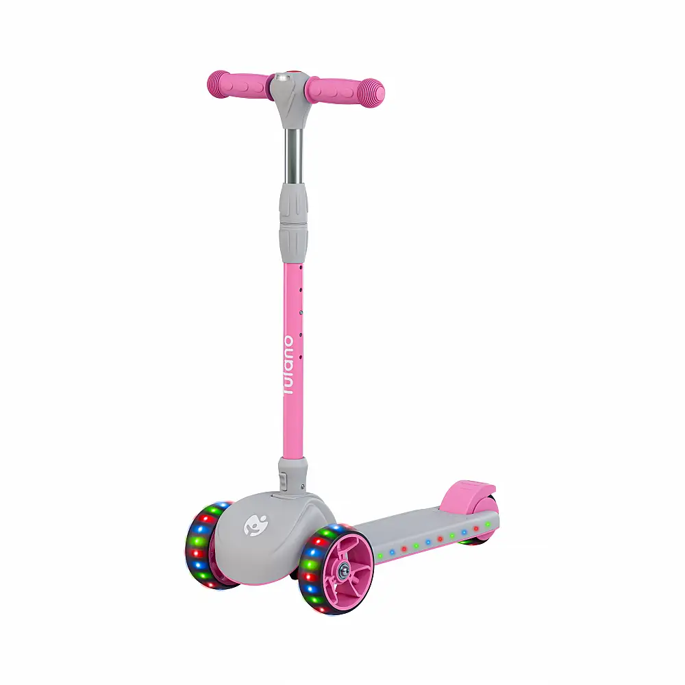 Tulano Παιδικό Scooter από 3 ετών Ροζ Τρίτροχο Πτυσσόμενο με LED έως 50 kg 5903796019254