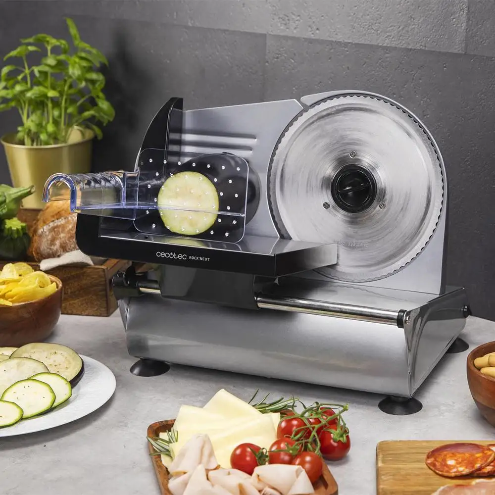 Cecotec Μηχανή Κοπής Αλλαντικών - Τυριών Rock'nCut 180 W με Δίσκο 190 mm και Ρυθμιζόμενη Ακρίβεια 0-15 mm CEC-02499