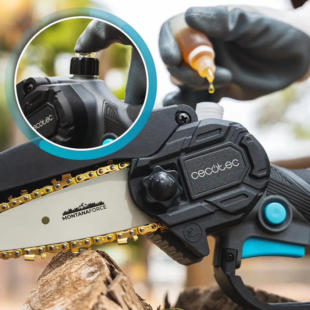Cecotec Αλυσοπρίονο Χειρός 4" MontanaForce 4000 με Μπαταρία 21V. Λίπανση με κουμπί. Περιλαμβάνει βαλιτσάκι, επιπλέον αλυσίδα και σετ αξεσουάρ. CEC-106754