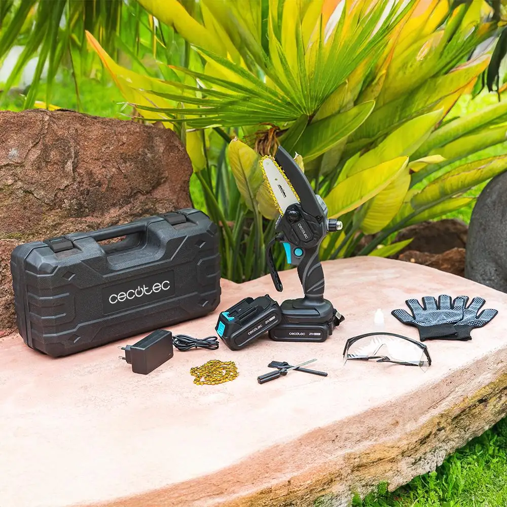 Cecotec Αλυσοπρίονο Χειρός 4" MontanaForce 4000 με Μπαταρία 21V. Λίπανση με κουμπί. Περιλαμβάνει βαλιτσάκι, επιπλέον αλυσίδα και σετ αξεσουάρ. CEC-106754