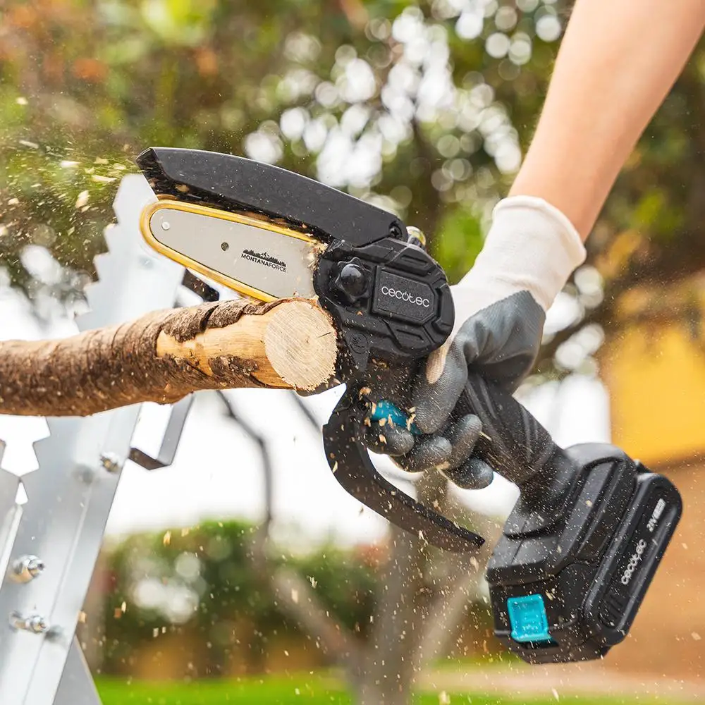 Cecotec Αλυσοπρίονο Χειρός 4" MontanaForce 4000 με Μπαταρία 21V. Λίπανση με κουμπί. Περιλαμβάνει βαλιτσάκι, επιπλέον αλυσίδα και σετ αξεσουάρ. CEC-106754