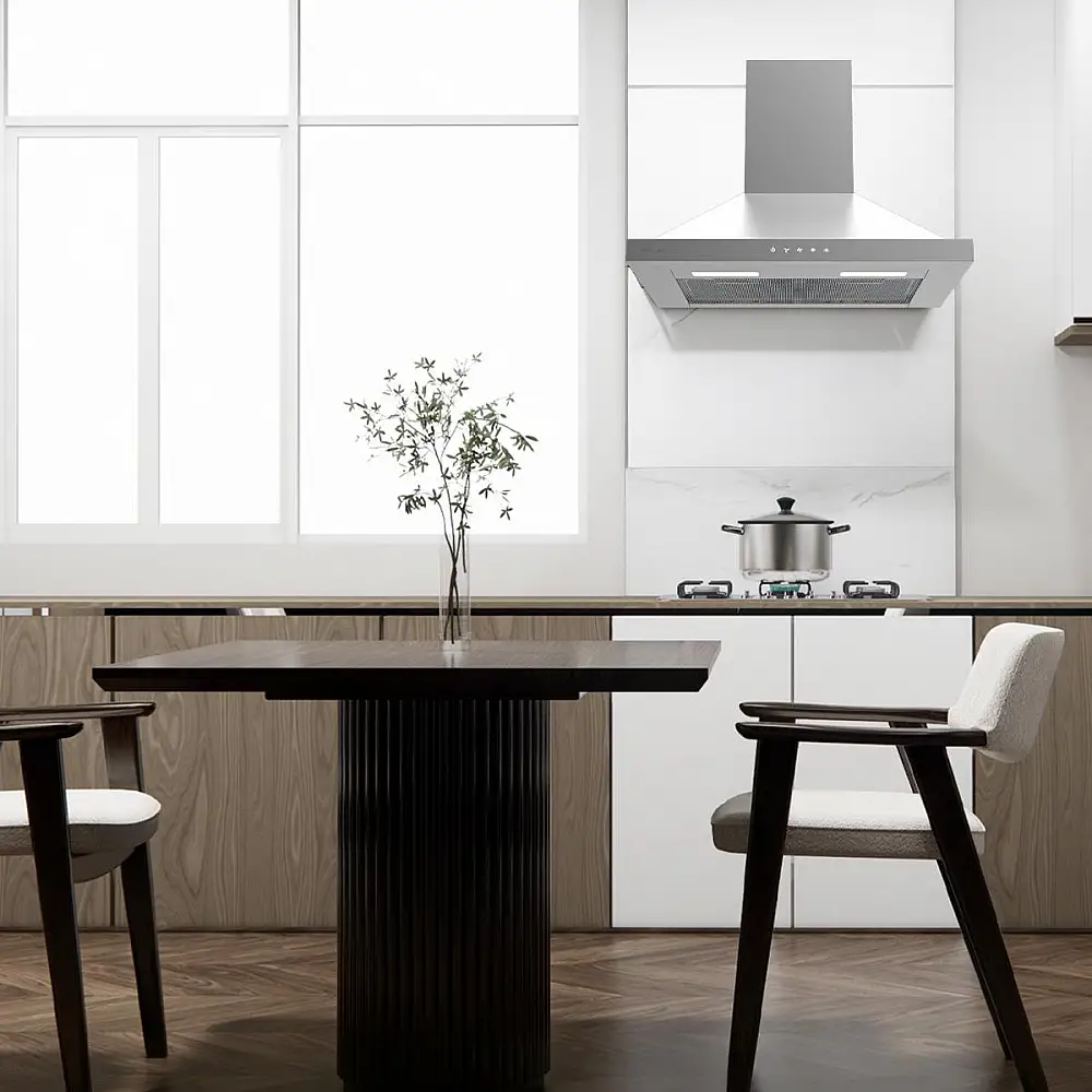 Cecotec Απορροφητήρας Bolero Flux PT 604000 Inox A+++ Πυραμίδα 60cm, 427,6m3/h, 3 ταχύτητες, SS Touch Control, Ινοξ Φινίρισμα, Ενεργειακή Κλάση A+++, DC Μοτέρ, Led Φωτισμός, Αλουμίνιο & Φίλτρα Άνθρακα CEC-110296