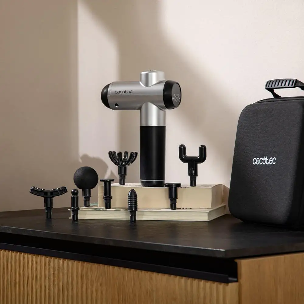 Cecotec Πιστόλι Μασάζ SkinCare Massage Full Recovery με 99 Επίπεδα Έντασης, Οθόνη, Brushless Κινητήρα, 8 Κεφαλές, Θήκη. CEC-116296
