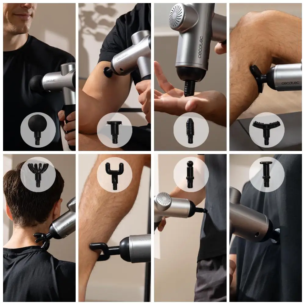 Cecotec Πιστόλι Μασάζ SkinCare Massage Full Recovery με 99 Επίπεδα Έντασης, Οθόνη, Brushless Κινητήρα, 8 Κεφαλές, Θήκη. CEC-116296