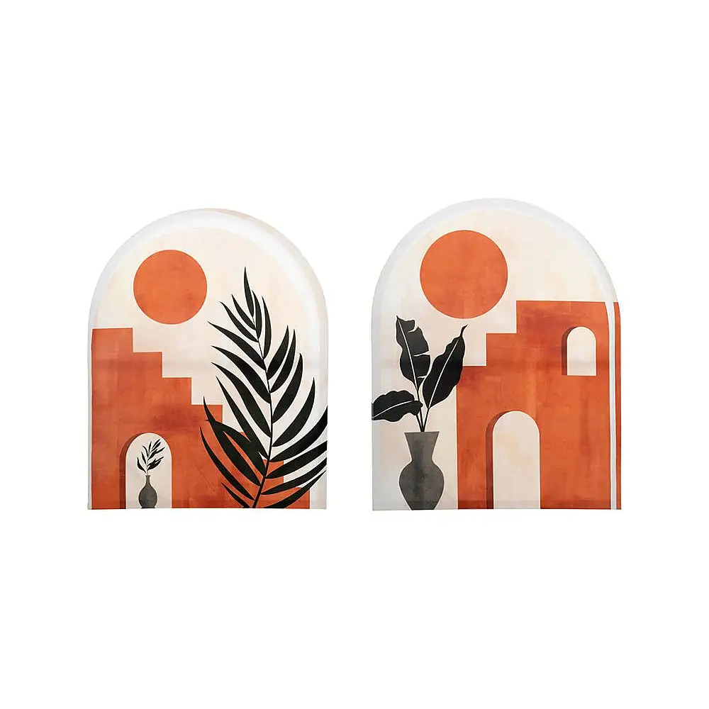 Ostaria Καμβάς εκτύπωσης 'Ηλιοβασίλεμα' 60x75, 2 Σχέδια, Πορτοκαλί και Εκρού -36208