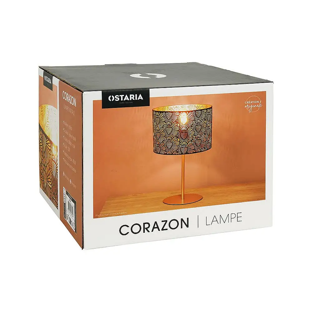 Ostaria Λάμπα Μεταλλική 'Corazon' Μαύρη και Χρυσή -36164