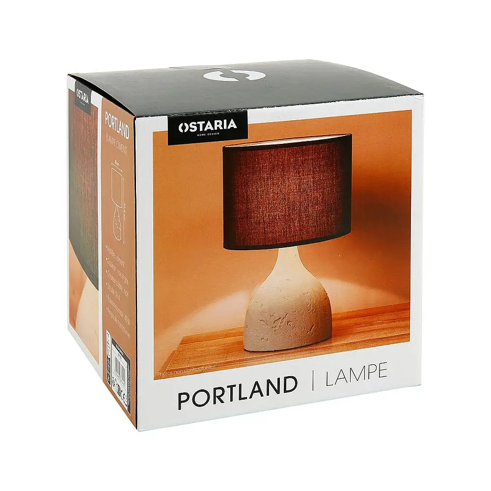 Ostaria Λάμπα Τσιμέντου 'Portland' Γκρι και Μαύρη -36142