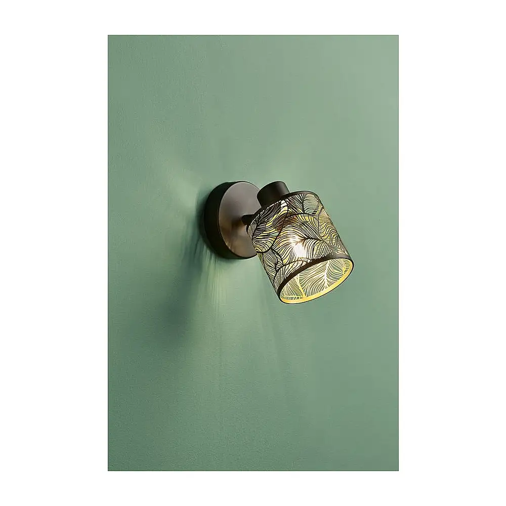 Ostaria Σποτ 1 Αμπαζούρ Μεταλλικό Μαύρο Και Χρυσό 'Καλλιθέα' -36211