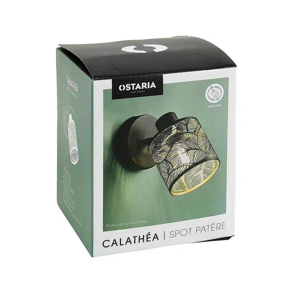 Ostaria Σποτ 1 Αμπαζούρ Μεταλλικό Μαύρο Και Χρυσό 'Καλλιθέα' -36211