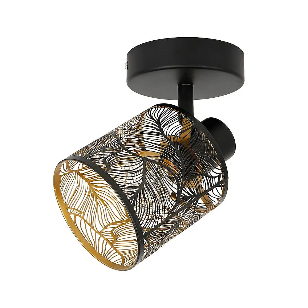 Ostaria Σποτ 1 Αμπαζούρ Μεταλλικό Μαύρο Και Χρυσό 'Καλλιθέα' -36211