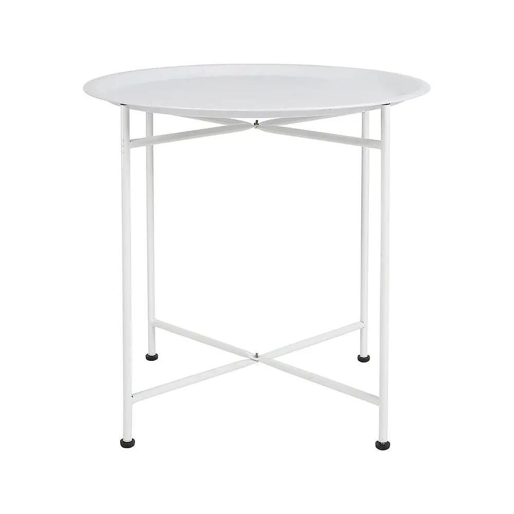 Ostaria Τραπεζάκι Μεταλλικό Λευκό -35479