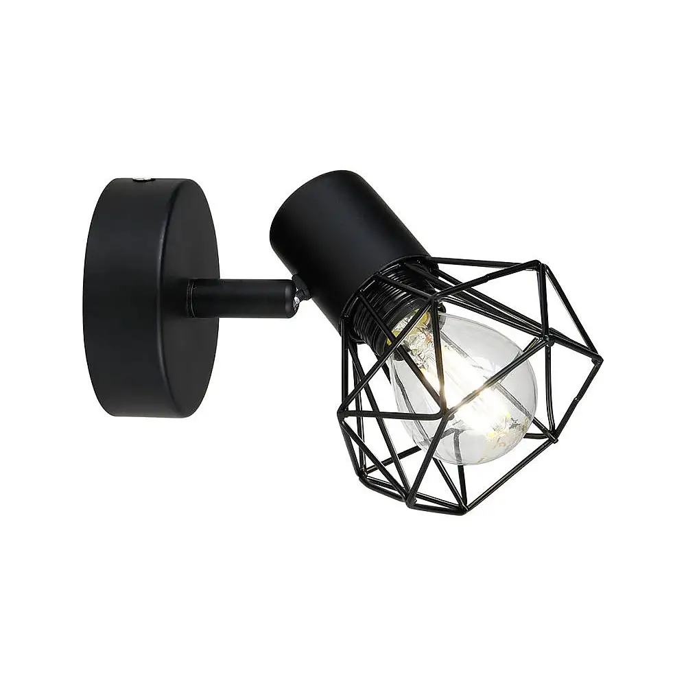 Ostaria Σποτ Μεταλλικό 1 Αμπαζούρ Διαμάντι Μαύρο 'Diamond' -35377