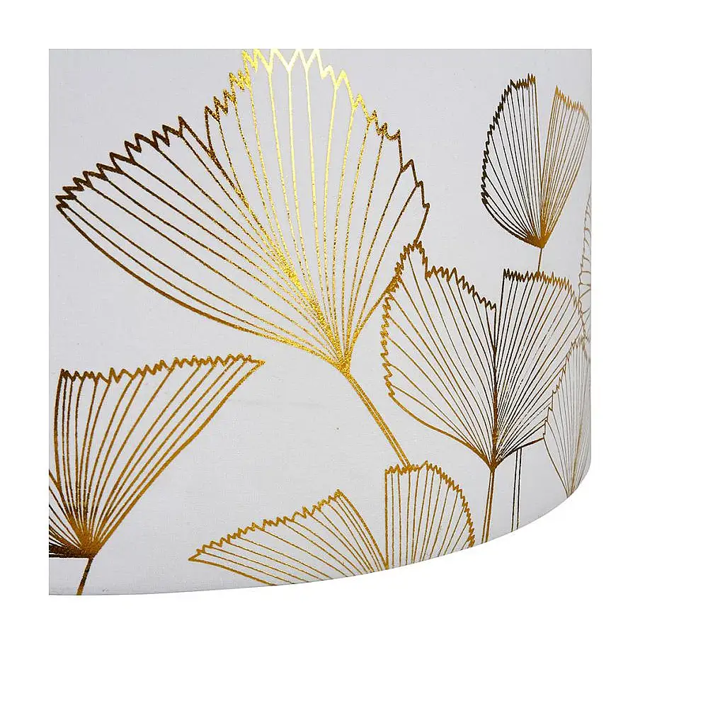 Ostaria Κυλινδρικό Φωτιστικό Ανάρτησης 'Ginkgo'' Λευκό και Χρυσό D40cm -34700