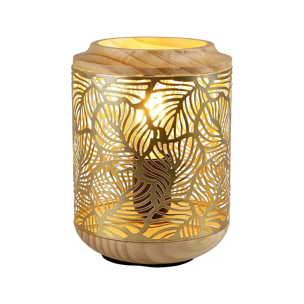 Ostaria Λάμπα μεταλλική ξύλινη 'Minhy' χρυσή E27 max.40w -34110