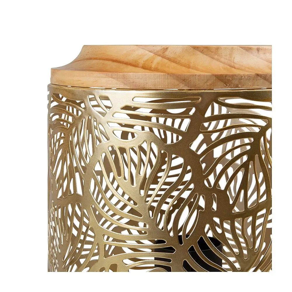 Ostaria Λάμπα μεταλλική ξύλινη 'Minhy' χρυσή E27 max.40w -34110