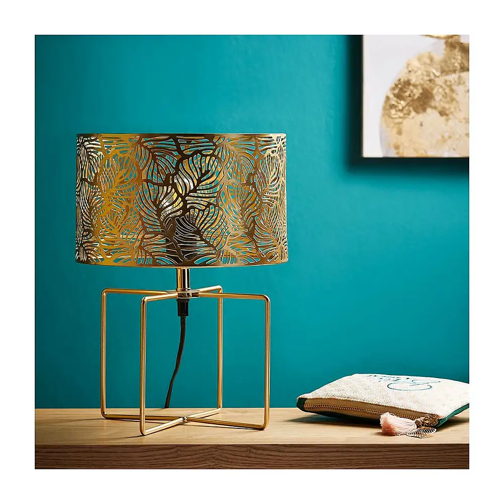 Ostaria Λάμπα μεταλλική διάτρητη 'Calathea' χρυσή e27 max.40w 220-240v 50hz 155cm -33016