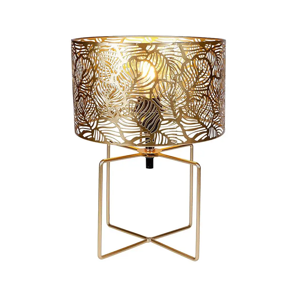 Ostaria Λάμπα μεταλλική διάτρητη 'Calathea' χρυσή e27 max.40w 220-240v 50hz 155cm -33016