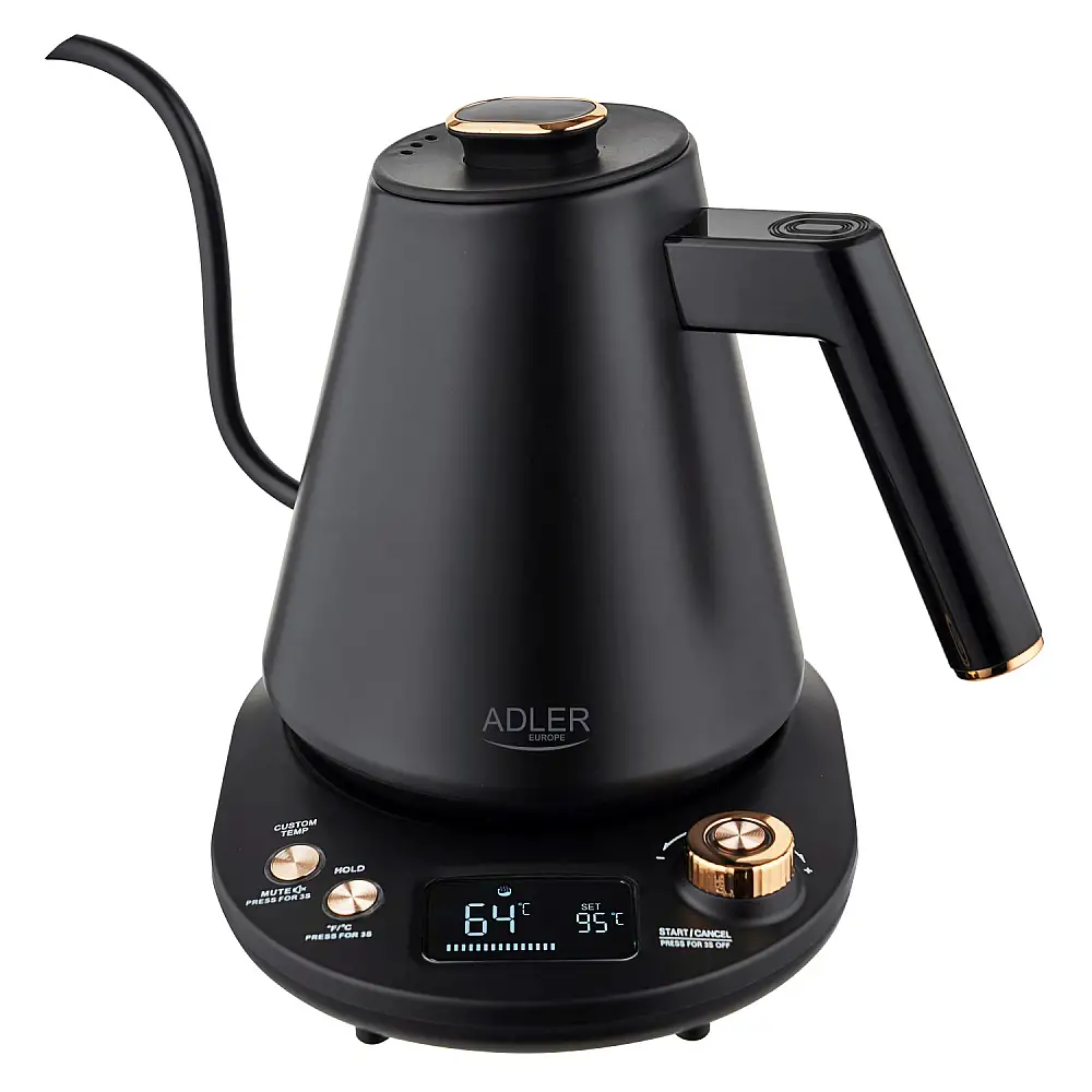 Adler Ηλεκτρικός Βραστήρας Gooseneck 1L Μαύρο/Χρυσό AD-1349
