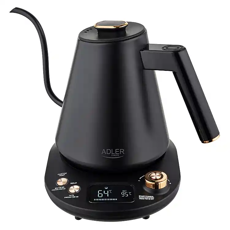 Adler Ηλεκτρικός Βραστήρας Gooseneck 1L Μαύρο/Χρυσό AD-1349