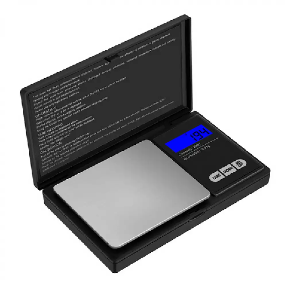 Ruhhy Ζυγαριά Ακριβείας Κοσμημάτων LCD 200g / 0,01g με Μπαταρία, Μαύρη 23508