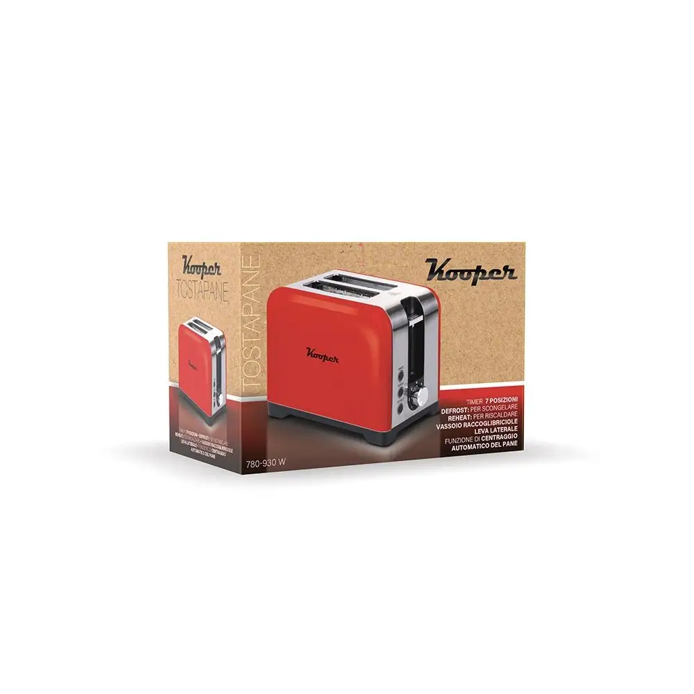 Kooper Κόκκινη Τοστιέρα Vintage 2 Θέσεων 780930W Kooper 5919222