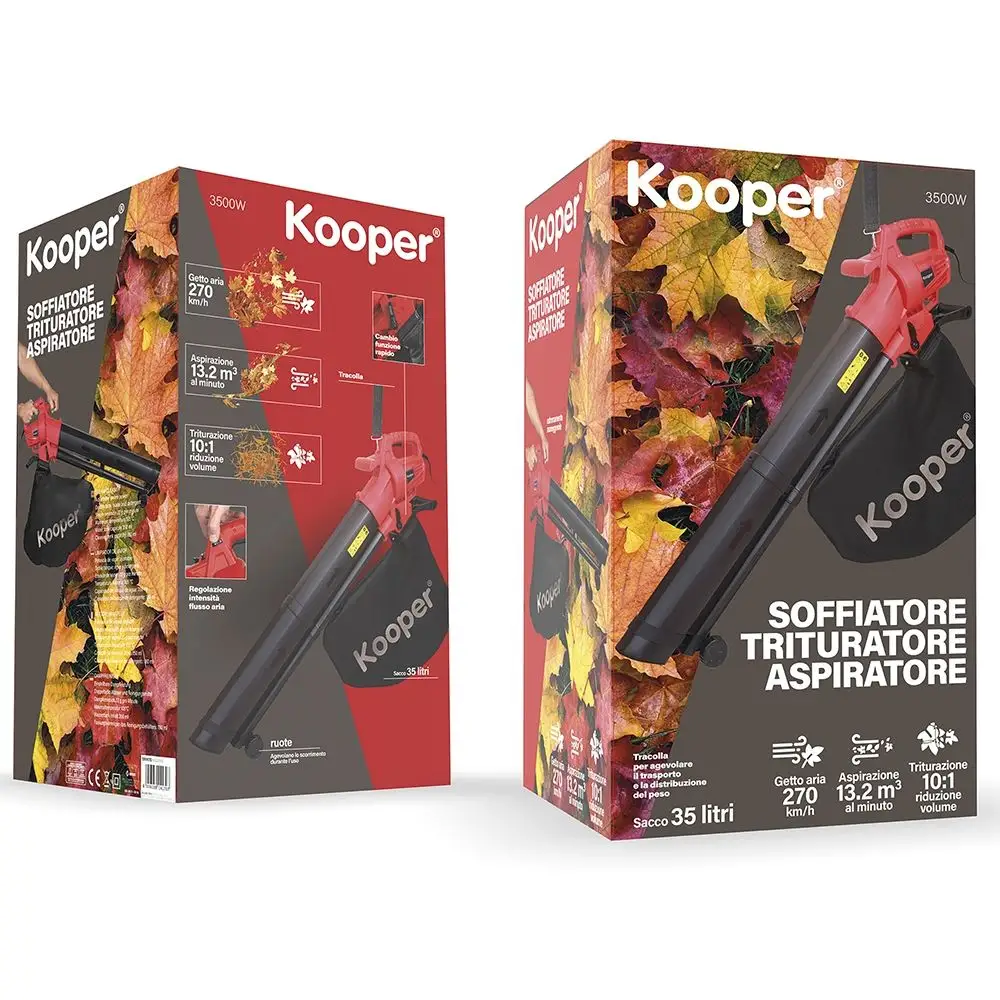 Kooper Ηλεκτρικό Φυσητήρας/Αναρροφητήρας Φύλλων 3 σε 1, Σακούλα 35 L 3500 W Kooper 5914170