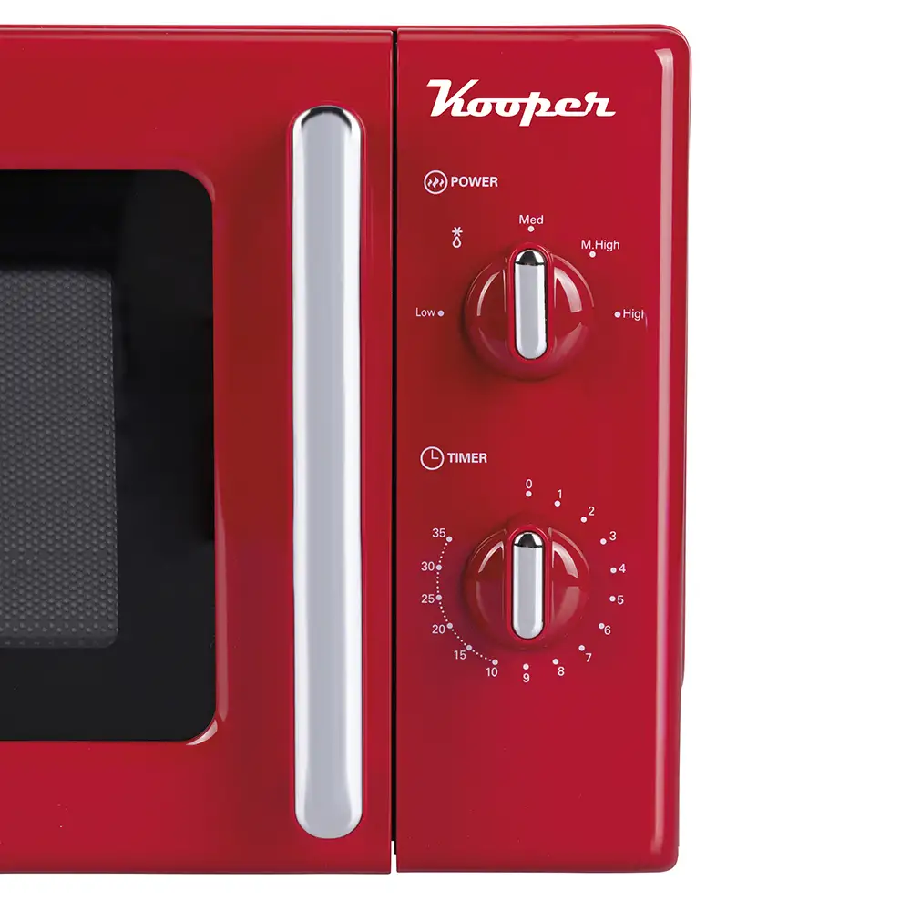 Kooper Κόκκινος vintage φούρνος μικροκυμάτων 22 L με 5 προγράμματα μαγειρέματος 700 W Wave Kooper 5914558