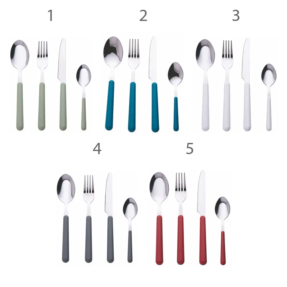 Galileo Σετ 24 μαχαιροπίρουνα από ανοξείδωτο χάλυβα με λαβή στο χρώμα Movida Sibilla 5920701