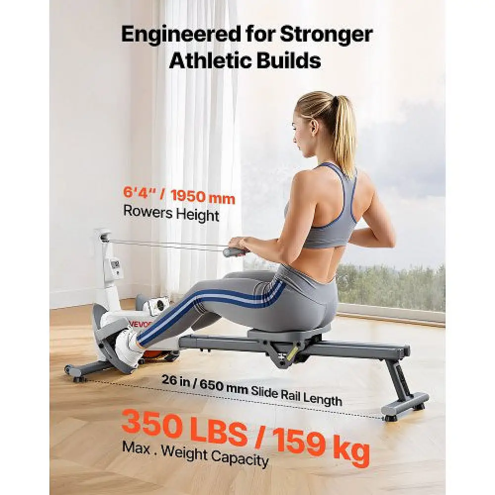 VEVOR Μαγνητικό Κωπηλατικό Μηχάνημα με 16 Επίπεδα Αντίστασης και Πτυσσόμενη Σχεδίαση HCJCZLXKLYAPPU96W001V9