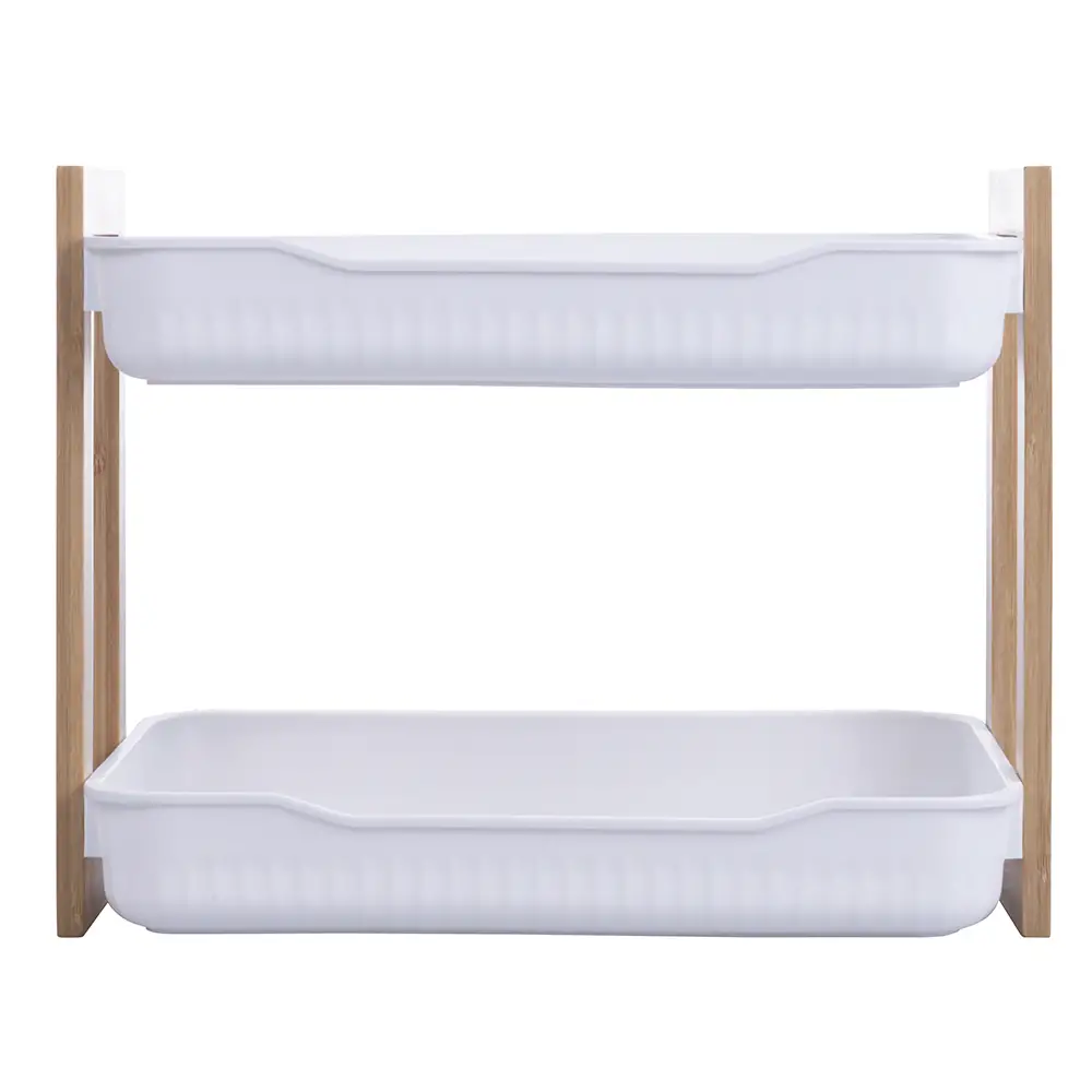 Galileo Ράφι 2 επιπέδων από μπαμπού και πλαστικό PP 35x20x27 εκ. 5900650