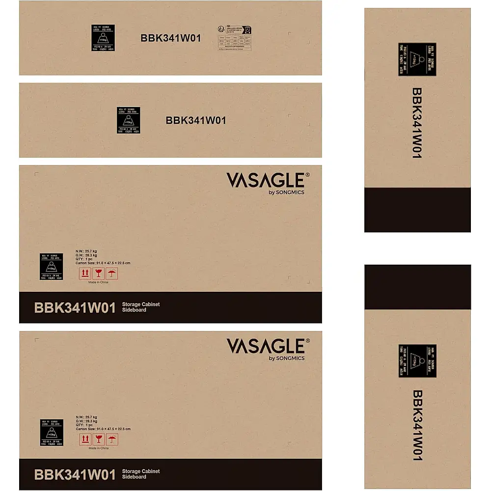 VASAGLE Ντουλάπι Εισόδου με Ρυθμιζόμενο Ράφι και Συρτάρι, 40 x 80 x 80 Ρουστίκ Λευκό και Καφέ BBK341W01