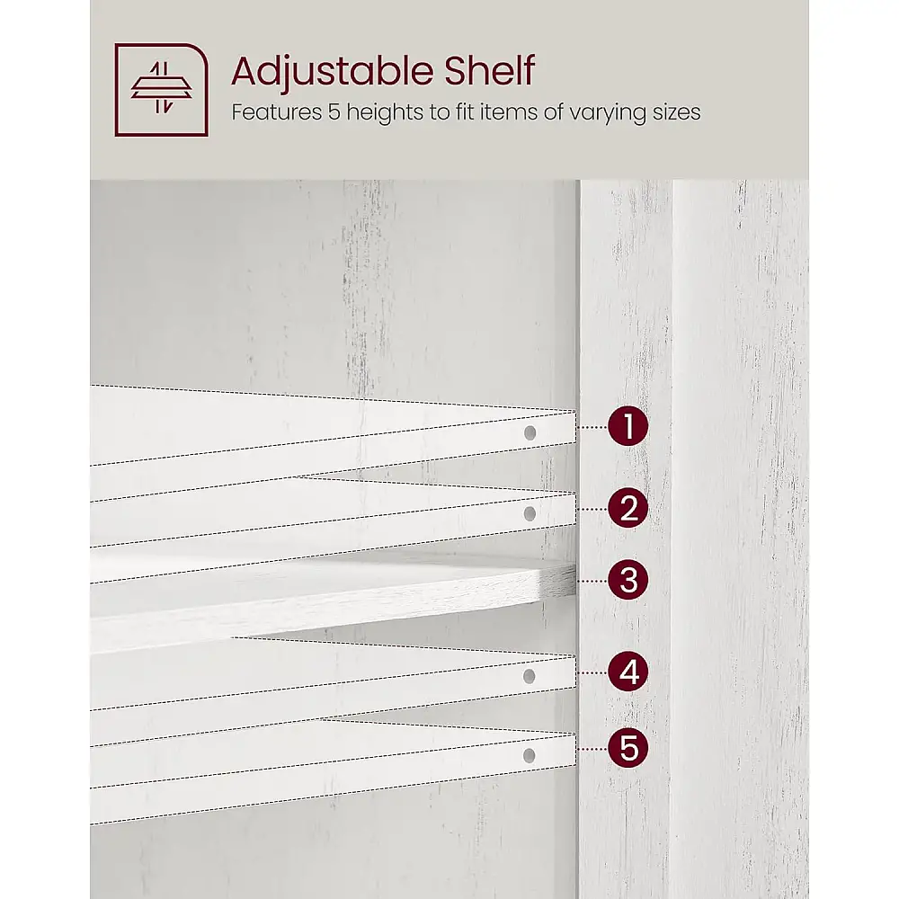 VASAGLE Ντουλάπι Εισόδου με Ρυθμιζόμενο Ράφι και Συρτάρι, 40 x 80 x 80 Ρουστίκ Λευκό και Καφέ BBK341W01