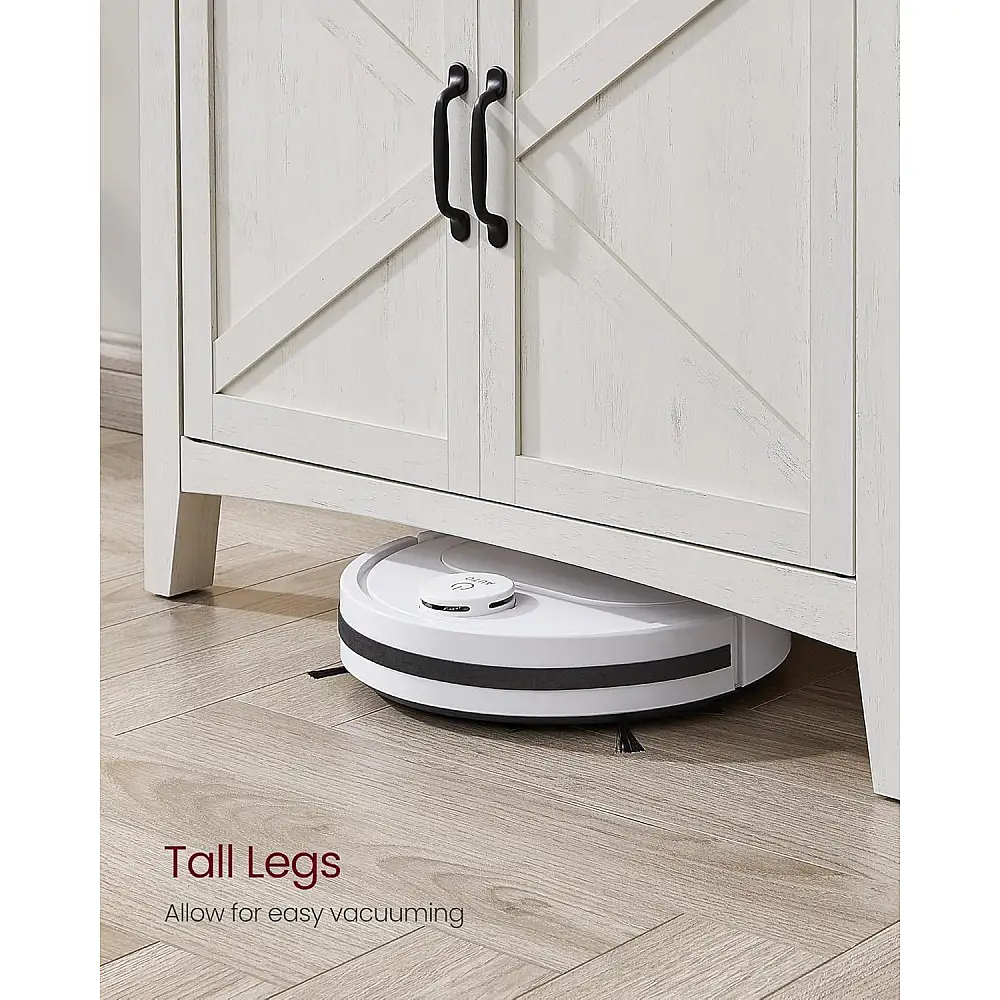 VASAGLE Ντουλάπι Εισόδου με Ρυθμιζόμενο Ράφι και Συρτάρι, 40 x 80 x 80 Ρουστίκ Λευκό και Καφέ BBK341W01